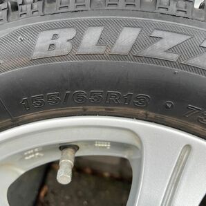 ブリヂストン VRX 155/65R13 中古スタッドレス アルミホイール付4本セット 18年製 軽自動車用 13×4j+42 100 4穴 の画像6