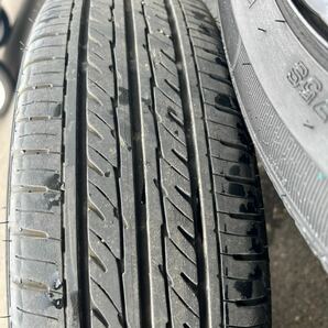 155/65R14 中古夏タイヤ4本セットスチール ホイール 付き グッドイヤー19年製 転がし用 ハブ径約52mm 4穴100 14×4.5の画像5