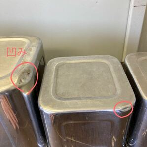 YUKIWA ユキワ 角ポット 13.5・13.5・16.5・18.0(cm) キッチンポット 18-8 ステンレス容器 3種4個セット 厨房用品 調理器具 中古Bの画像3