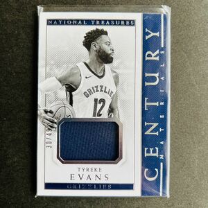 Panini NBAカード Tyreke Evans 2017-18 National Treasures basketball CENTURY MATERIALS jersey メモラビリアカード ジャージカード