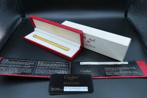 【こもれび】　筆記用具●　カルティエ『 キャップ式 オーバルボールペン』ケース　説明書付【CARTIER ゴールド　PLAQUE OR G】