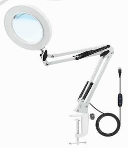 # style light type LED magnifier stand white * magnification 10 times lens diameter 10.5cm# beautiful goods 