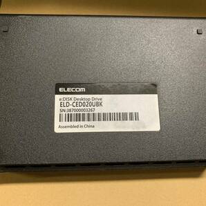 HDD3★ ELECOM 外付けハードディスク ELD-CED020UBK 2TB ACアタブター付き 中古品 確認済★の画像3