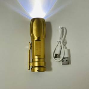 アウトドア 懐中電灯 強力 led 小型 超高輝度 USB 充電式 防災 停電 地震 避難対策 釣り 登山 キャンプ用品 ゴールド色の画像8