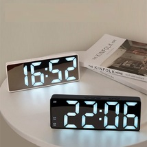 置き時計 デジタル 目覚まし時計 LEDデジタル時計 アラーム機能付き 温度表示 明るさ調整 シンプル インテリア デジタル時計 ブラック_画像8