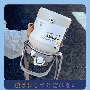 ストロー＆直飲み両用水筒 800ML 大容量 保温保冷 316ステレンス製 ストラップ＆3Dステッカー&水筒ブラシ付 洗いやすい 持ち運び便利の画像4