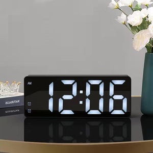 置き時計 デジタル 目覚まし時計 LEDデジタル時計 アラーム機能付き 温度表示 明るさ調整 シンプル インテリア デジタル時計 ブラック