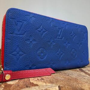 1円〜　極美品 ルイヴィトン アンプラント 長財布 ラウンドファスナー レッド ブルー　 ノワール 系 モノグラム　　LOUIS VUITTON SP0116