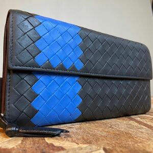 ★【美品！希少！】 BOTTEGA VENETA ボッテガヴェネタ イントレチャート ロングウォレット　二つ折り　長財布　男女　