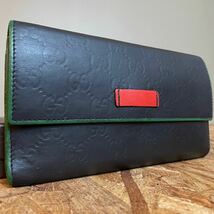 1円【美品】 GUCCI グッチ マーモント GG ウォレット メンズ レディース 財布 インターロッキング ロングウォレット　二つ折り　ブラック_画像1