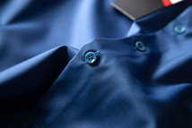 P2812-XL 新品DCKMANY■シルク混 長袖シャツ メンズ ノーアイロン 形態安定 ドレスシャツ ワイシャツ 無地 ビジネス シャツ/ブルー_画像7