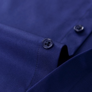 P285-XL 新品DCKMANY■シルク混 長袖シャツ メンズ ノーアイロン 形態安定 ドレスシャツ ワイシャツ 無地 ビジネス シャツ/ネイビーの画像8