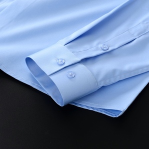 P282-XL 新品DCKMANY■シルク混 長袖シャツ メンズ ノーアイロン 形態安定 ドレスシャツ ワイシャツ 無地 ビジネス シャツ/ライトブルーの画像7