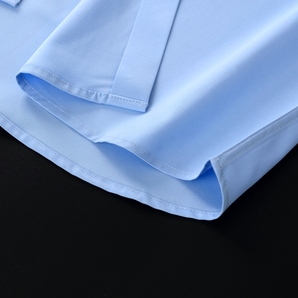 P282-XL 新品DCKMANY■シルク混 長袖シャツ メンズ ノーアイロン 形態安定 ドレスシャツ ワイシャツ 無地 ビジネス シャツ/ライトブルーの画像8