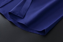 P285-XL 新品DCKMANY■シルク混 長袖シャツ メンズ ノーアイロン 形態安定 ドレスシャツ ワイシャツ 無地 ビジネス シャツ/ネイビー_画像9