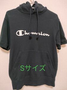 Champion　半袖 パーカー　ブラック