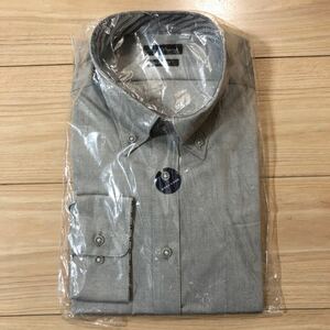 INHALE EXHALE SLIM FIT ボタンダウンシャツ ワイシャツ グレー 43/R 85ー87 新品 未使用品