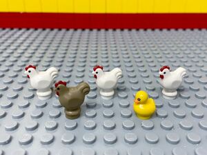 ☆にわとり☆ レゴ　動物ミニフィグ　鶏　ニワトリ　ヒヨコ　鳥　人形　シティ　お城シリーズ　C40210
