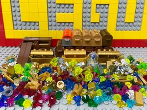 ☆２００個以上☆ レゴ 財宝系パーツ　大量　宝箱　鉱石　クリスタル　金　銀　ダイヤ　宝石　LEGO 宝物 宝　C40909