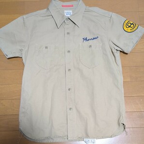 フェローズ PHERROW'S 25周年アニバーサリー 半袖 ワークシャツ サイズ40 チェーンステッチ刺繍の画像3