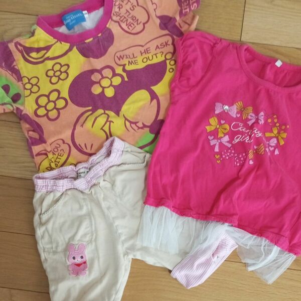 ミキハウス他 女の子110 半袖Tシャツ ハーフパンツ ミニー