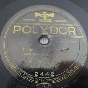 【LR/G】昭和レトロ 当時物 SP レコード POLYDOR ポリドール 奥田良三 恋人よ、我に帰れ / プレガリア 2442の画像2