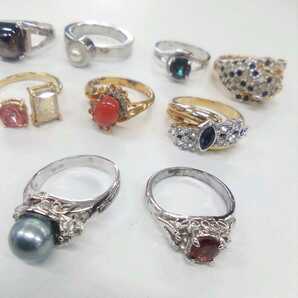 ●ハ2501H◎キラキラ・天然石・グレー系真珠・大きめ等 デザイン・サイズ 指輪（リング） 色々まとめて◎送料込み◎の画像4