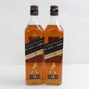 【2本セット】JOHNNIE WALKER（ジョニーウォーカー）12年 ブラックラベル シェリー フィニッシュ 40％ 700ml E24C230004の画像1