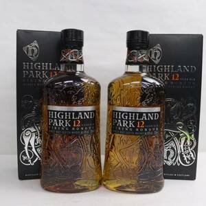 【2本セット】HIGHLAND PARK（ハイランド パーク）12年 ヴァイキング オナー 40% 700ml ※箱傷み G24D170056