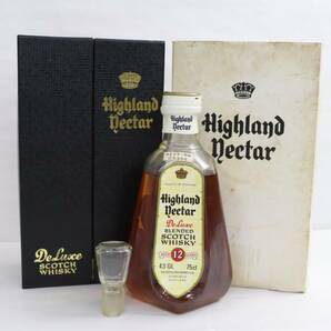 1円~Highland nectar（ハイランド ネクター）12年 デラックス 43％ 750ml ※キャップフィルム破れ X24A230100の画像1