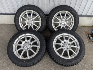 ★富山発　③　バリ溝!!　MANARAY　SPORT　Smart　14インチ　アルミ　ダンロップ　WINTERMAXX　165/65R14　2022年製　スタッドレス　売切