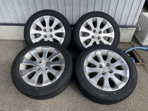 ★富山発　⑨　ENKEI　マツダ純正　15インチ　4穴　アルミ　ダンロップ　LEMANS　V　185/55R15　ラジアル　直接引取可　売切り