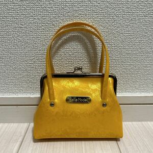 Belle Mode lady's gama. Mini bag handbag vinyl bag Mini tote bag coin case yellow color yellow gama. brand 