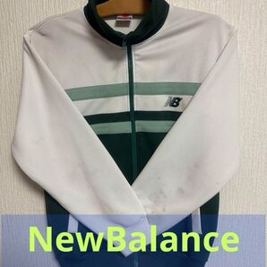 ☆NBニューバランス ジャージsizeL 白×緑 激レア 程度良好!80's