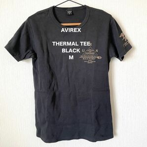 【AVIREX】 アヴィレックス ワッフルTシャツ 半袖 クルーネック ミリタリー サーマル 夏服 メンズ 黒 ブラック M