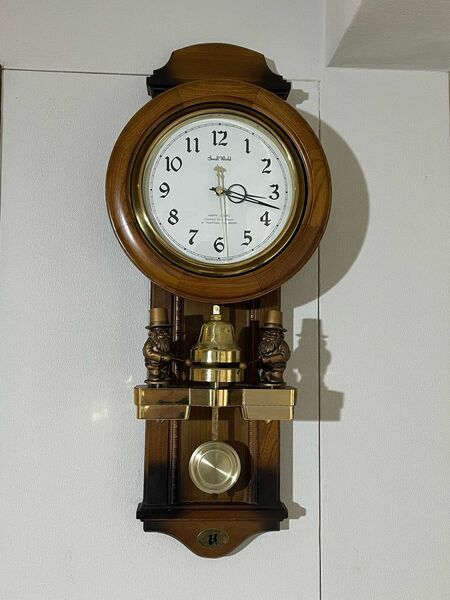 アンティークカラクリ時計 リンガー木枠 リズム時計 