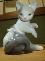 リヤドロ LLADRO 猫 スペイン製 陶器 置物_画像1