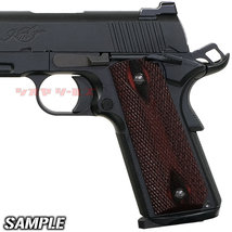 ◆艶有・天然木◆ マルイ M1911用 COLT タイプ チェッカードダイヤ WOOD GRIPS BROWN ( MEU ウッド グリップ ガバメント 木製 S_画像6