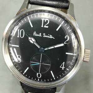 060418 262981 Paul Smith ポールスミス メンズ腕時計 GN-O-S 文字盤ブラック 紳士小物 3針 稼働品の画像1