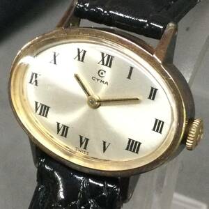 060412　261310　CYMA　シーマ　レディース腕時計　アナログ　ブラックカラーベルト　ファッション小物　服飾小物　稼働品 