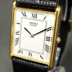 060418　263114　SEIKO　セイコー　5Y30-5060　クォーツメンズ腕時計　スクエア　ブラックベルト　紳士小物　稼働品