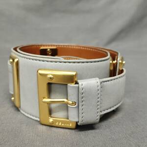 060419 260646 CELINE Celine lady's design belt gray series color Gold color buckle fashion accessories attire miscellaneous goods 