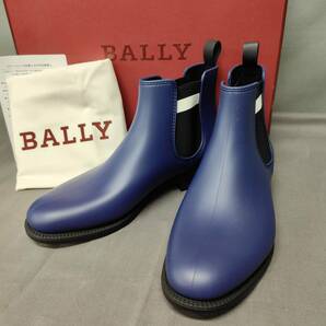 060426 264080 BALLY バリー レインブーツ サイドゴアデザイン ネイビー系カラー サイズ37 靴 ファッション小物     の画像1