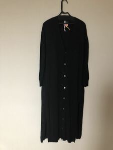 zucca Zucca long cardigan slit entering * black * just a little with defect 
