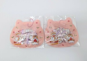 □　猫柄　猫雑貨　猫グッズ　モフサンド　mofusand ぢゅの　クリアねこポーチ　２個セット　ピンク　ねこ　ネコ　キャット　