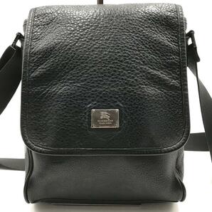 美品●バーバリーブラックレーベル BURBERRY BLACK LABEL メンズ ビジネス ショルダーバッグ ボディ ウエストポーチ レザー ブラック 黒の画像2