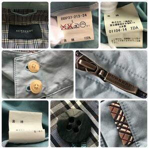 美品/Lサイズ●バーバリー BURBERRY ジャケット ブルゾン ライトアウター 裏地ノバチェック ブルー系 メンズ スイングトップ ジャンパーの画像9