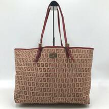 極美品●フェンディ FENDI トートバッグ ハンド ズッカ ズッキーノ A4収納可 レザー キャンバス ボルドー系 書類鞄 メンズ レディース_画像2