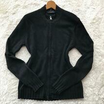 美品/XL●カルバンクライン Calvin Klein ドライバーズニット セーター ジャケット 高級ウール ブラック 黒 メンズ ビジネス LL_画像2