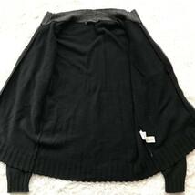 美品/XL●カルバンクライン Calvin Klein ドライバーズニット セーター ジャケット 高級ウール ブラック 黒 メンズ ビジネス LL_画像4